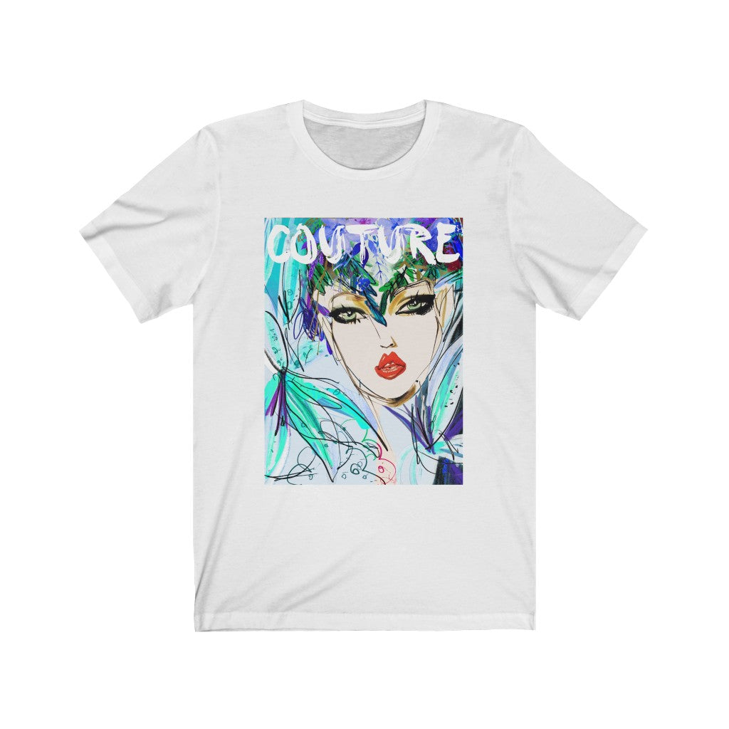 Couture Abstract Art - Printed Tee - Sky Blue || Abstract Art Animal Lover Womens Graphic Tee