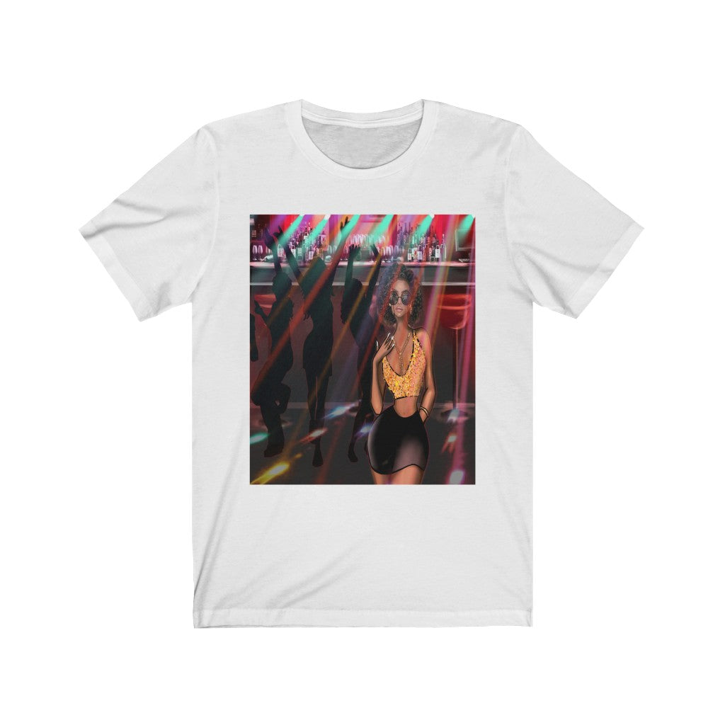Club Scene - Printed Tee || Slow Down Neon Light Bar Scene Art T-shirt