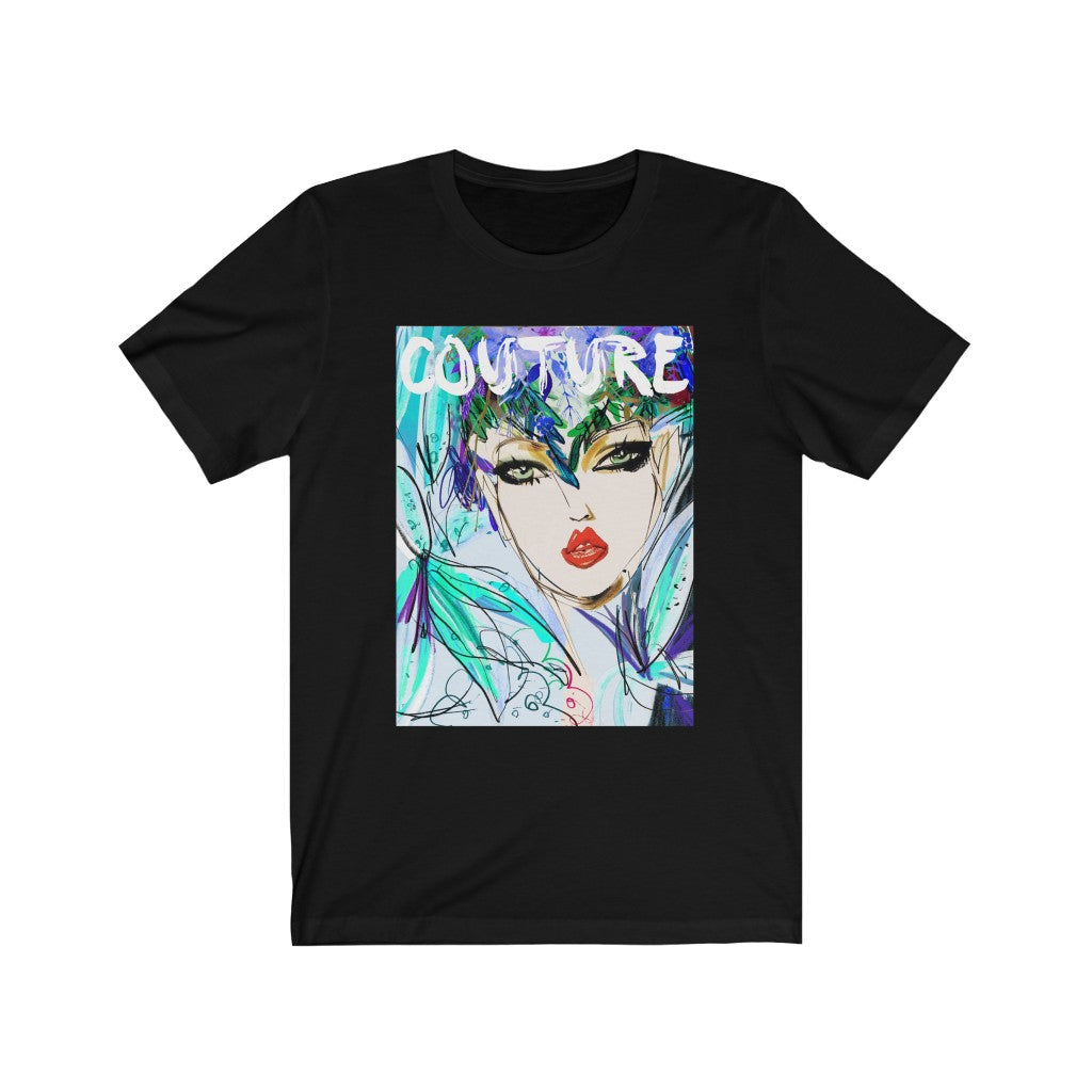 Couture Abstract Art - Printed Tee - Sky Blue || Abstract Art Animal Lover Womens Graphic Tee