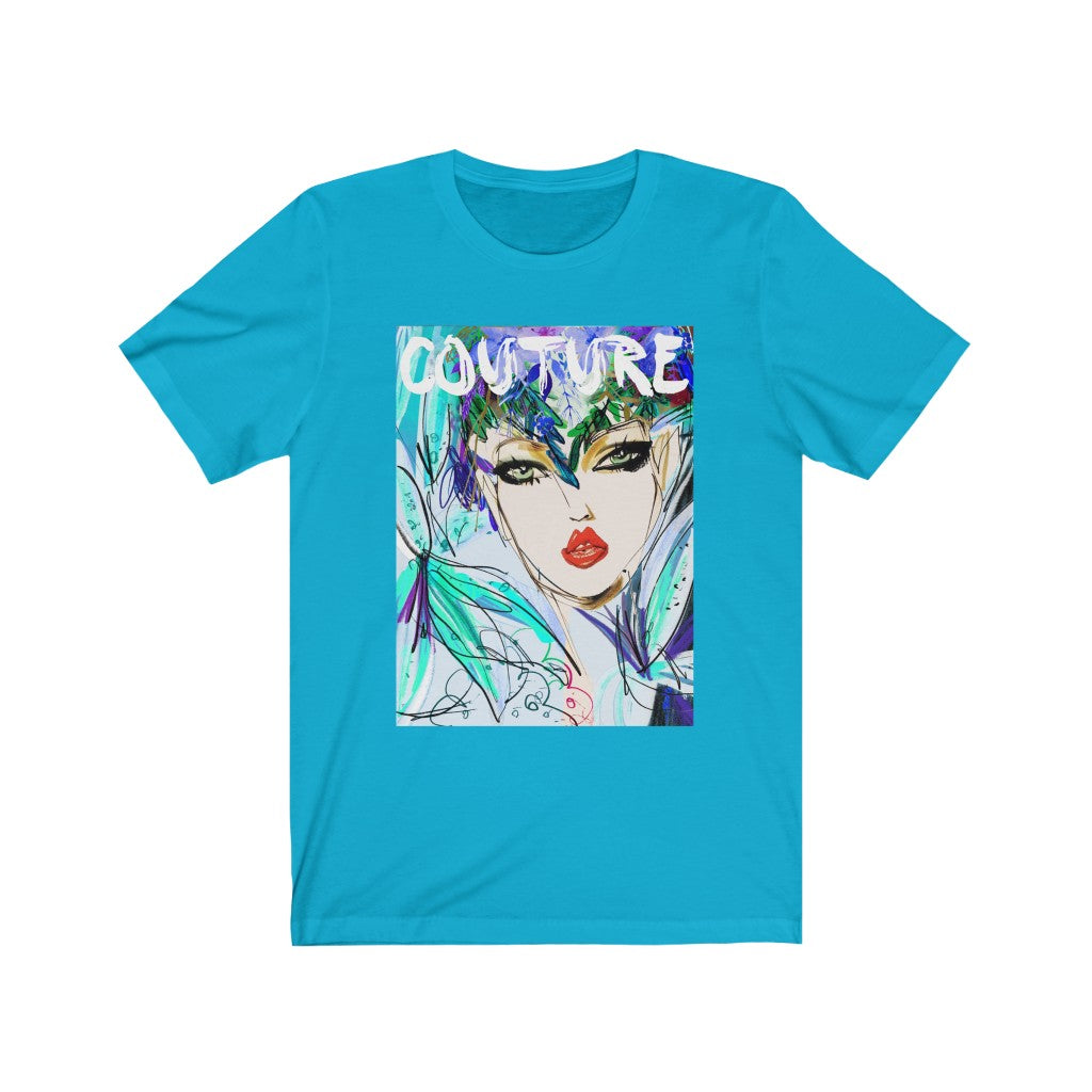 Couture Abstract Art - Printed Tee - Sky Blue || Abstract Art Animal Lover Womens Graphic Tee