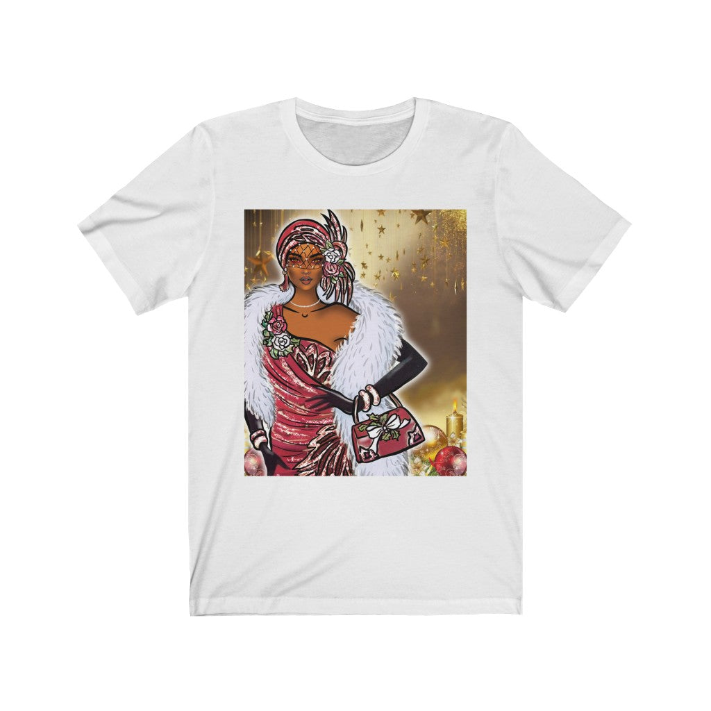 Glowing Christmas Beauty - Printed Tee || Christmas Glowing Festive Graphic T-Shirt