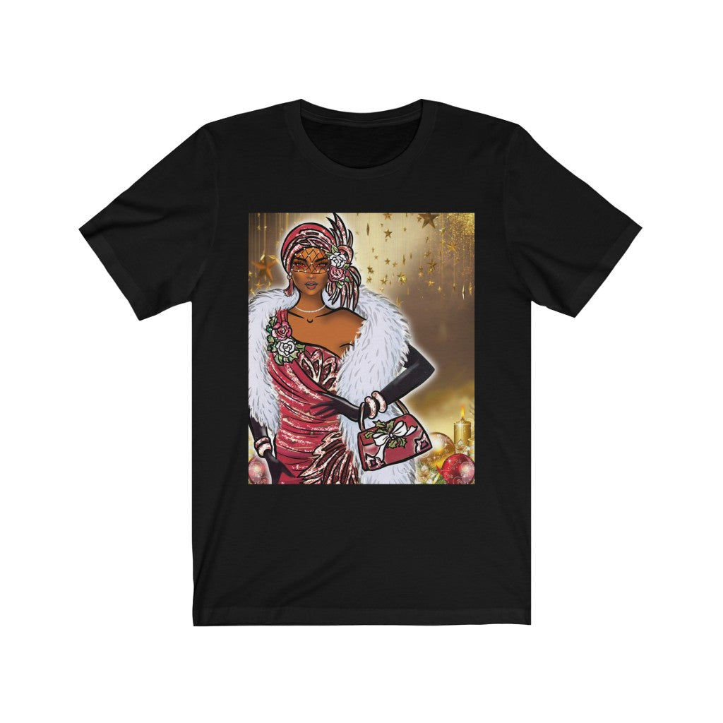 Glowing Christmas Beauty - Printed Tee || Christmas Glowing Festive Graphic T-Shirt