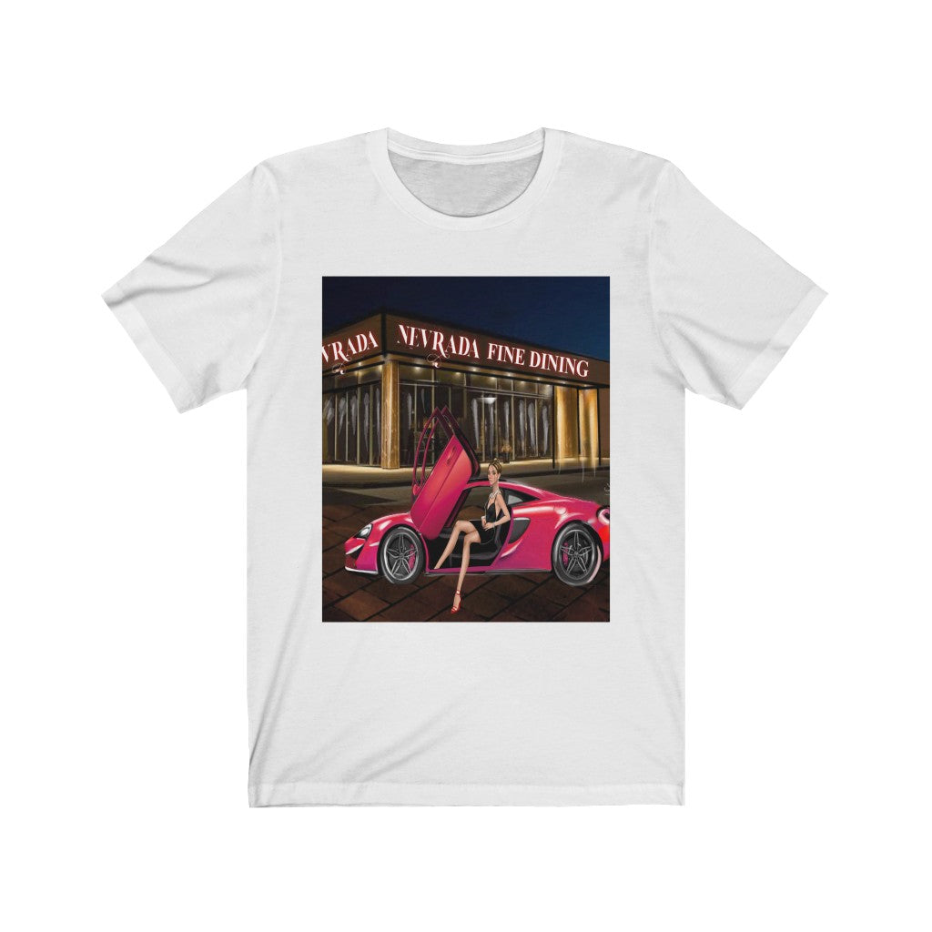 Lady with the Red Sports Car - Printed Tee || Car Tshirt Top tee