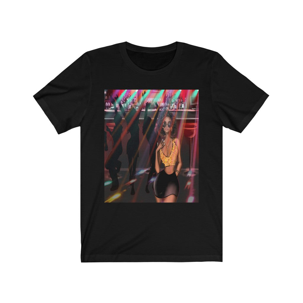 Club Scene - Printed Tee || Slow Down Neon Light Bar Scene Art T-shirt