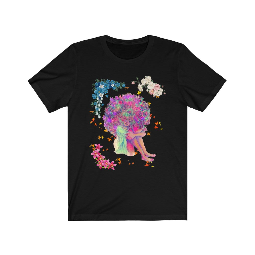 Large Floral Afro - Printed Tee || Floral Tee for Floral Lovers