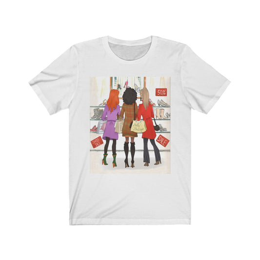 Shopping with the Girls - Printed Tee || Shopping Girl Top Tee
