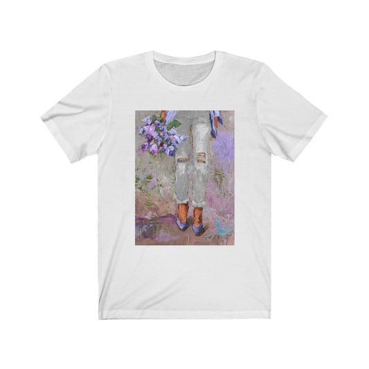 White Pants and Lavender Flowers Tee - Printed Tee || Lavender Flowers Tshirt