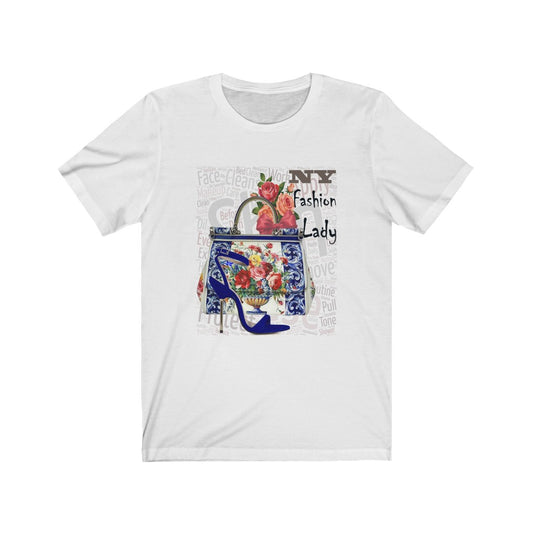 Blue Purse & Heels NY Fashion - Printed Tee || NY Fashion Tee || fashion Tee for Women