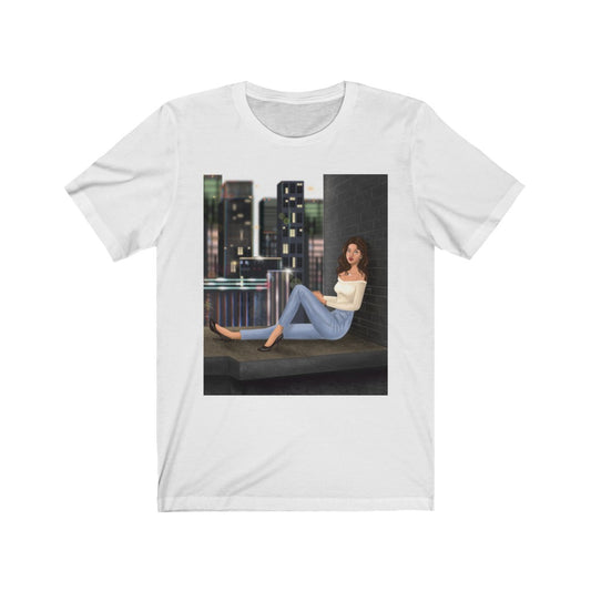 Girl on Ledge Buildings Printed Tee || The Ledge T-Shirts