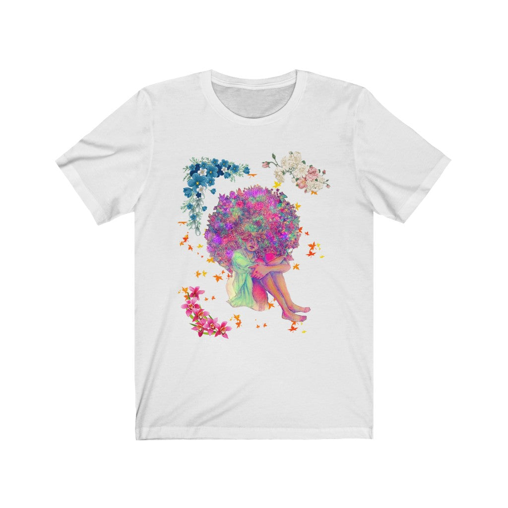 Large Floral Afro - Printed Tee || Floral Tee for Floral Lovers